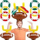 Naozinebi 2 Set Football Goal Post Ring Toss Game Inflatable Ring Toss Game Sport Party Post Ring Toss Sport Football Hat Toss Games for Birthday Football Family Indoor Outdoor Party Games Supplies