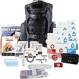 72 HRS Deluxe Emergency Survival Kit - Heavy Duty 72 Hour Bag Survival Kit for Earthquake, Hurricane, Tsunami, Winter, Blackout - Includes Emergency First Aid Kit, Water, Food (2 Person Black)