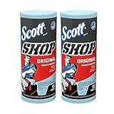 75130 Scott Single Rolls Blue Shop Towels Disposable 55 Sheets Pack 110 Total Paper Towels (2 PACK BUNDLE) Professional DIY Oil Absorbent Wipes 39.5 Sq Feet a Roll