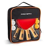 PRO SPIN Ping Pong Paddles - High-Performance 4-Player Set with Premium Table Tennis Rackets, 3-Star Ping Pong Balls, Compact Storage Case | Ping Pong Paddle Set of 4 for Indoor & Outdoor Games