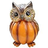 NOLITOY Home Decor Fall Thanksgiving Pumpkin Table Decorations Fall Resin Owl Bird Figurines Owl Ornaments Halloween Decorations for Thanksgiving Day Harvest Decoration