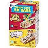 Golden Grahams Lucky Charms Breakfast Cereal Treat Bars Variety Pack, Kids Snacks, 28 ct