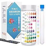 9 in 1 Aquarium Test Strips, 100 Strips Aquarium Test Kits for Freshwater Saltwater, Aquarium Water Test Kit, Pond Fish Tank Test Strips Testing Iron, Copper, Nitrite, Nitrate, pH, Carbonate and More