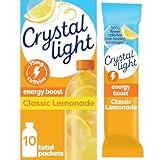 Crystal Light Energy Boost Lemonade Drink Mix, 10 ct On-the-Go Packets