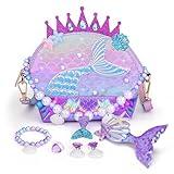 Belle&Birdie Little Girl Purse with Mermaid Toys, Toddler Purse with Pretend Play Toys, 6 Pcs Dress Up Jewelry Accessories for Girls, Kids, Toddler