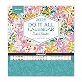 Orange Circle Studio 2025 Do It All Wall Calendar, Secret Garden, Family Planner for Grocery or Shopping List, Chore Board with Magnetic and Nail Hanging Option for Fridge, Home or Office Décor