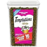 TEMPTATIONS Classic Crunchy and Soft Cat Treats Blissful Catnip Flavor, 16 Ounce (Pack of 1)