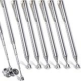 Patelai Telescoping Magnetic Grabbers Magnetic Pick-Up Tool with Pocket Clip Telescopic Retrieving Magnet for Screws Nuts Pins, 25 Inch (Silver,8 Pieces)