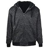 Gary Com Marled Heavyweight Sherpa Lined Fleece Hoodies for Men Full Zip Plus Size Big and Tall Sweatshirts Jackets 5XL Charcoal