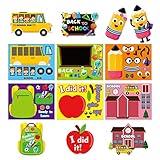 Haooryx 36Pcs Back to School Make Your Own Stickers, First Day of School Make a face Sticker Game for Classroom Rewards Party Decorations Favor Supplies Education Toy Art Craft Activities