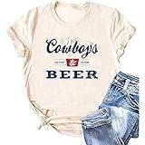 Country Music Cowboy Shirt Women Vintage Concert Tees Funny Western Rodeo Graphic Short Sleeve Tops T-Shirt Beige