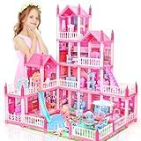 AmiDear Dollhouse with 4-Story 11 Rooms, Dream Gift Princess Doll House Playset with Furniture Pool Slide, Pink Toddler Toy House for 3 4 5 6 7 8 9 10 Year Old Girls