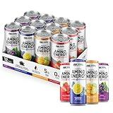 Optimum Nutrition Amino Energy Sparkling Hydration Drink, Electrolytes, Caffeine, Amino Acids, BCAAs, Sugar Free, 12 Fl Oz, Variety Pack of 12 (Packaging May Vary)