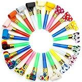 Koogel 100 Pcs Party Blower, Colorful Birthday Noisemakers Birthday Blow Horns Party Whistles New Years Party Noisemakers Whistles Party Blowouts Party Favors Noise Makers