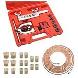 3/16 Brake Line Kit with 16 Brake Line Fittings and Tubing Bender,Double & Single Brake Line Flaring Tool Kit Car Accessories Fits for Most Hydraulic Braking Systems