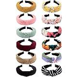 VELSCRUN 12 Pcs Womens Headbands Knotted Headbands for Women Wide Headbands Boho Bandeau Knot Turban Headband Hair Band Elastic Hair Accessories for Women