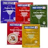 Red Star Sampler Wine Yeast (5 Pack) - Great for Making Wine Cider Mead Kombucha at Home - 5 g Sachets - Saccharomyces cerevisiae - Sold by CAPYBARA Distributors Inc.