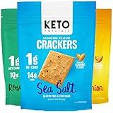 Keto Almond Flour Crackers Variety Pack - Gluten Free, Low Carb, No Sugar