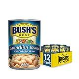 BUSH'S BEST 15.5 oz Canned Cannellini Beans, Source of Plant Based Protein and Fiber, Low Fat, Gluten Free, (Pack of 12)