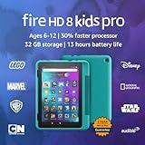 Amazon Fire HD 8 Kids Pro tablet- 2022, ages 6-12 | 8" HD screen, slim case for older kids, ad-free content, parental controls, 13-hr battery, 32 GB, Hello Teal