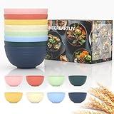 underbartliv Wheat Straw Cereal Bowls,Cereal Bowls Set of 8,Colorful Soup and Salad Bowls,26oz Oatmeal Bowl,BPA Free