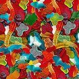 Gummy Candy Mix - Blue Sharks, Bears, Worms, Butterflies - 2-Pound Bag - Party Favors