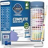 Liberty Gold Standard© Water Testing Strips (145-Piece Kit) All-in-One Home Drinking Water Test Kit - Ground Well Testing/Ponds for pH, Hard Water, Heavy Metals, Lead, 17 Parameters in 1 Test