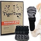 DOK TigerToes Premium Non-Slip Dog Socks for Hardwood Floors - Extra-Thick Grip That Works Even When Twisted - Prevents Licking, Slipping, and Great for Dog Paw Protection - Size Large