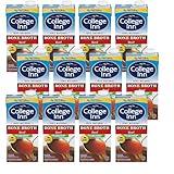 COLLEGE INN Reduced Sodium Beef Bone Broth, 12 Pack, 32 oz Carton,Clear