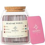 Truenity Bible Verse Jar,102 KJV Color Coded Emotions Scripture Cards for Bible Study Supplies/Christian Gifts for Women & Men. Hope Jar of Bible Verses w/Cork Lid & Large Text Cards.