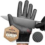 NoCry Cut Resistant Gloves Food Grade with Grip Dots for Superb Grip - Breathable & Lightweight Cutting Gloves for Chefs - Ambidextrous - Cut Resistant Kitchen Gloves for Cutting or Woodworking Gloves