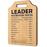 Thank You Gifts for Boss Mentor Great Leader Supervisor PM, Assistant Principal Appreciation Retirement Coworker Farewell Promotion Celebration Birthday Gift, Best Leader Nutrition Facts Cutting Board