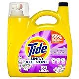 Tide Simply Clean & Fresh Liquid Laundry Detergent, Berry Blossom Scent, 89 loads, 117 fl oz