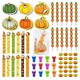 144 Pcs Fall Party Favors School Supplies Autumn Stationery Set, Fall Thanksgiving Treat Bags Goodies Fillers Prizes Pumpkin Pencils Bookmarks Sticky Notes Classrooms Gifts