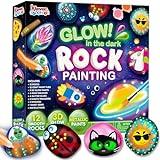 JOYIN Rock Painting Kit- Glow in The Dark Rock Kit, Arts and Crafts for Kids Ages 6-12, Art Supplies Toy, Kids Craft Paint Kits, Arts & Crafts for Boys Girls Birthday Party Gift Toy