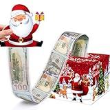 Meiidoshine Christmas Money Box for Cash Gift Pull, Surprise Money Holder for Kids Adults with 100Pcs Transparent Bags - Fun Ways to Give Cash As A Gift for Your Loved Ones