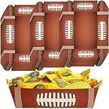 Football Disposable Paper Trays| (50 pcs) Fair Food Boats Concession Snacks| Carnival Nachos, Chips Serving Basket| Football Theme Paper Food Tray| Big Game Snack Tray| Football Party Baskets|BASHOUT