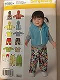 Simplicity 1566 Baby Winter Clothes Sewing Patterns by Karen Z, Sizes XXS-L