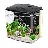 AQUANEAT Fish Tank, 1.2 Gallon Aquarium, Small Betta Fish Tank Starter Kit with LED Light and Water Filter Pump, Rectangular