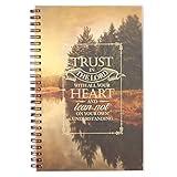 Christian Art Gifts Notebook Trust in the Lord Proverbs 3:5 Bible Verse Inspirational Writing Notebook Gratitude Prayer Journal Flexible PVC Cardstock Cover 128 Ruled Pages w/Scripture, 6 x 8.5 Inches