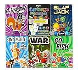 Regal Games Card Games for Kids - Go Fish, Crazy 8's, Old Maid, Slap Jack, Garbage Monster, War - Simple & Fun Classic Family Table Games - Games May Vary (6 Set)