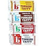 Bonomo Turkish Taffy Variety Bundle, 8 Pack (4 Flavors), Strawberry Taffy, Vanilla Taffy, Chocolate Taffy, Banana Taffy, Individually Wrapped Taffy Candy, The Hampton Candy Company