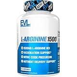 Evlution Nutrition Nitric Oxide Booster L-Arginine Supplement - High Potency Nitric Oxide Supplement with 1500mg of L Arginine HCL for Enhanced Pumps Energy Muscle Growth and Vascularity NO Booster