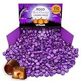 Rolo Dark Chocolate Candy with Caramel Inside - 1.5 Pound Approx 112 Pieces- Individually Wrapped Dark Chocolate for Halloween Candy, Bulk Chocolate Candy, Purple Candy for Party - Perfect Fall Candy Treat