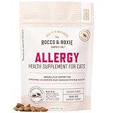 Rocco & Roxie Allergy Relief for Cats, Cat Supplements & Vitamins, Probiotics to Support Gut Health, Fish Oil for Skin, Sneezing and Itching from Seasonal Allergies, Tart Cherry Immune System Support