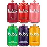 bubly Sparkling Water, 6 Flavor Variety Pack (Blackberry, Lime, Cherry, Grapefruit, Strawberry, Mango), Zero Sugar & Zero Calories, Seltzer Water, 12 Fl Oz Cans (Pack of 18)