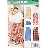 Simplicity U06859A New Look Sewing Misses' and Mens' Pajama Pants and Shorts Sewing Pattern Kit, Code 6859, Sizes XS-XL