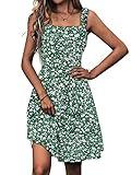 HUHOT Beach Dresses Casual Summer Sun Dresses with Pockets Floral Dresses That Hide Belly Fat Knee Length Dresses for Women 2024 Resort Wear 2024