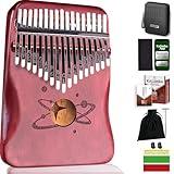 Kalimba Thumb Piano 17 Keys, Waterproof Portable Mahogany Mbira with Protective case, Easy-to-Learn App Tutorial, Song Book, and Accessories. Finger Piano Musical Instrument gift from Kids to Adults