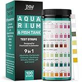 Aquarium Test Strips - 9-in-1 Aquarium Test Kit with eBook - Aquarium Water Test Kit with Quick and Accurate Fish Tank Test Strips - 100 Test Strips by JNW Direct